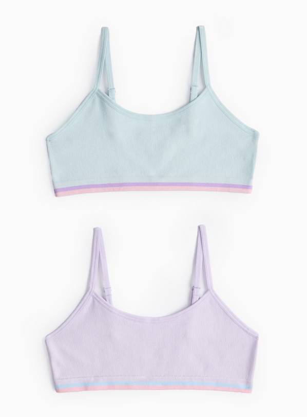 Pastel Seamfree Ribbed Crop Top 2 Pack 8-10 years